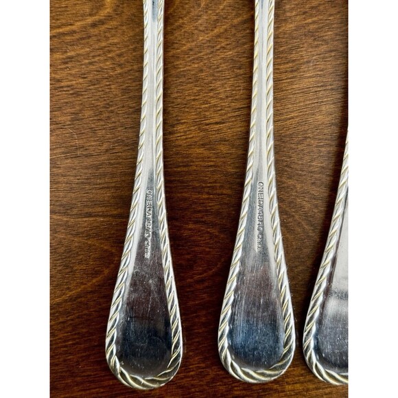 Oneida Belmont Lyons Stainless Nickel 18/10 Rope Edge Silverware Set Of 6 Forks - Picture 9 of 16